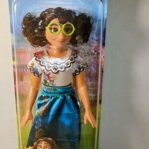 Encanto Doll with Blue Skirt and Green Glasses